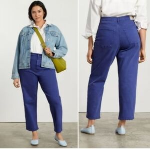 Everlane The Way High Straight Jeans Vintage Blue High Waist Organic Cotton
